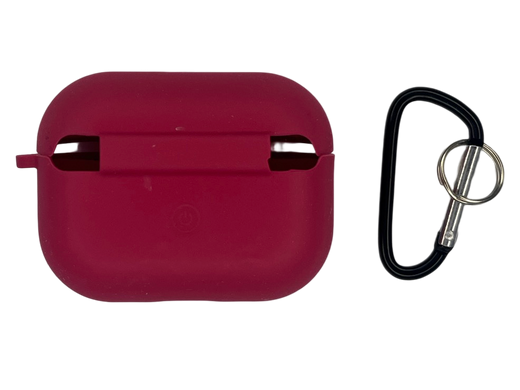 Чохол for AirPods Pro силіконовий rose red з мікрофіброю