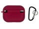 Чохол for AirPods Pro силіконовий rose red з мікрофіброю