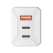 Мережевий зарядний пристрій Yoki Led Series YK-65 2Type-C + 1USB Gan PD 65W white