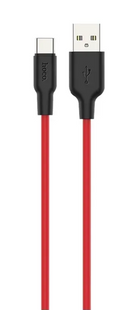USB кабель HOCO X21 Plus silicone Type-C 3A 1m black/red