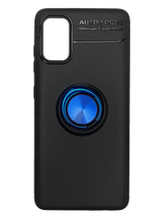 Накладка TPU Deen ColorRing для Samsung A41 black blue под магнитный держатель