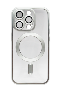 Чохол Metal Matte with MagSafe для iPhone 15 Pro white titanium Full Camera