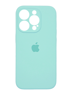 Силіконовий чохол Full Cover для iPhone 15 Pro azure (marine green) Full Camera