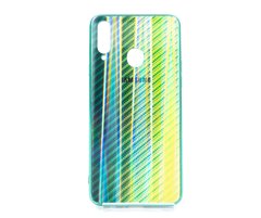 Накладка Carbon Gradient Hologram для Samsung A20s/A207 green/yellow