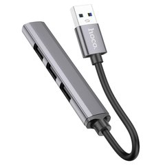 usb Hub Hoco HB26 4 in 1(USB to USB3.0+USB2.0*3) metal gray