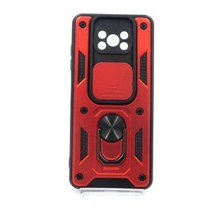Чехол Camshield Serge Ring для Xiaomi Poco X3 NFC/Poco X3 Pro red противоударный шторка/защита камеры