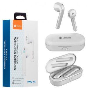 Bluetooth стерео гарнітура DeepBass TWS-X5 white
