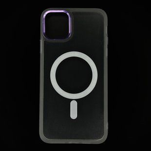 Чохол Clear MagSafe Color Metal Frame для iPhone 11 Pro Max purple