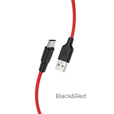 USB кабель HOCO X21 Plus silicone Type-C 3A 1m black/red