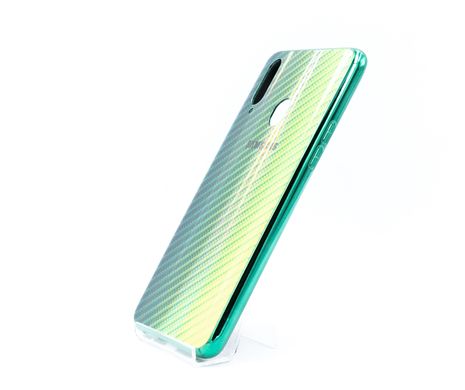 Накладка Carbon Gradient Hologram для Samsung A20s/A207 green/yellow