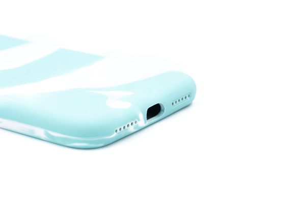 Силіконовий чохол full Aquarelle для iPhone X/XS turquoise/white