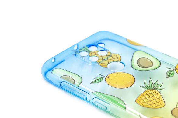 Силиконовый чехол WAVE Sweet&Asid Case для Xiaomi Redmi Note 9 (TPU) blue /yellow/avocado