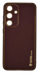 Чохол шкіра Xshield для Samsung S24 plum red Full Camera