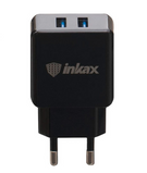 Сетевое зарядное устройство Inkax CD-01 Lightning 2usb 2.4A black
