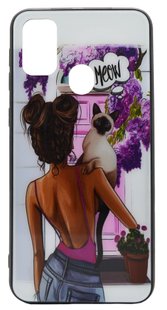 Накладка Glass+TPU girls для Samsung M30s meow