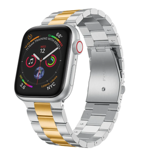 Ремінець Apple Watch Stainless Stell 38/40/41 mm silver-lemon gold