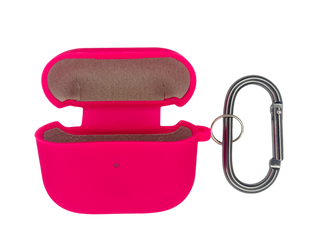Чохол for AirPods 3 силіконовий hot pink з мікрофіброю