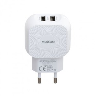 Мережевий зарядний пристрій MOXOM KH-44 Type-C 2 USB 2.4A white