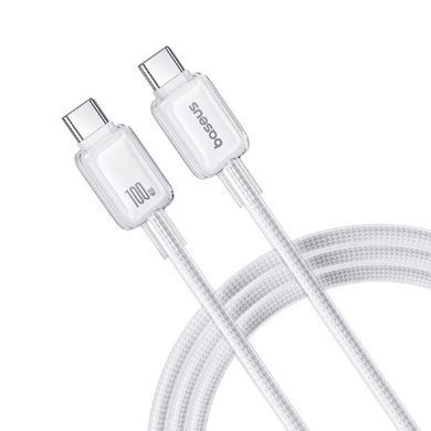 Кабель Baseus Crystal fast Charging Type-C to Type-C 100W 1m white
