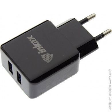 Сетевое зарядное устройство Inkax CD-01 Lightning 2usb 2.4A black