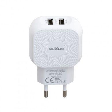 Мережевий зарядний пристрій MOXOM KH-44 Type-C 2 USB 2.4A white