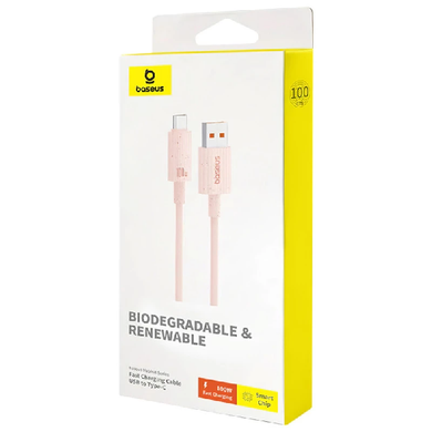 USB кабель Baseus Habitat Series Fast Charging Type-C 100W 1m pink
