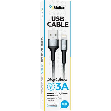 USB кабель Gelius Strong Ukraine GP-UCN002L Lightning 1.2m 3A black