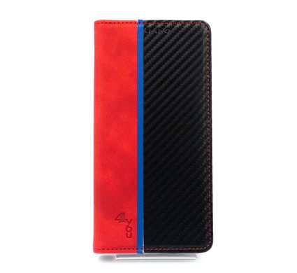 Чохол книжка Carbon для Samsung A21S red/black (4you)
