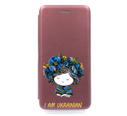 Чехол книжка Original кожа MyPrint для Xiaomi Redmi 7A marsala (I Am Ukrainian)