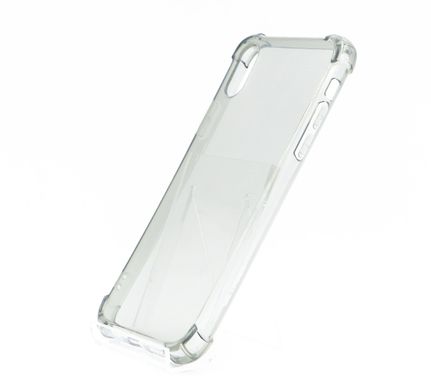 Чехол (TPU) Getman Ease logo для iPhone X/XS clear gray с усил.углами
