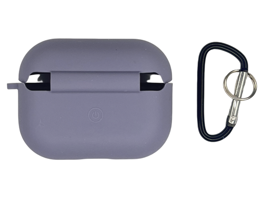 Чохол for AirPods Pro силіконовий lavender grey з мікрофіброю