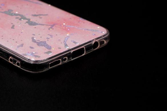 Силиконовый чехол Marble для Samsung A70 pink