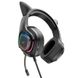 Навушники Borofone BO106 Cute cat ear luminous gaming headphones with mic elf cat black