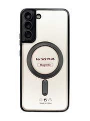 Чехол Fibra Chrome Magsafe для Samsung S22+ black Full Camera