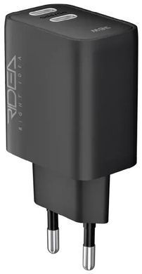 Мережевий зарядний пристрій Ridea RW-36120 Turbo Pro 2USB-C QC/PD 36W black