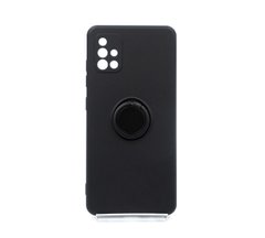 Чохол (TPU) Candy Ring для Samsung A51 black Full Camera