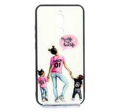 Накладка Glass+TPU girls для Xiaomi Redmi 8 mom life