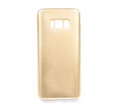 Силиконовый чехол для Samsung S8 ребристый золотой
