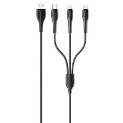 USB Кабель Usams US-SJ374 U38 3IN1 Lightning+Micro+Type-C 1m