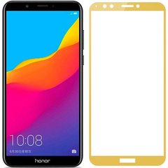 Захисне скло 5D Huawei Y7-2018 тех. упак. gold