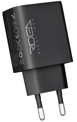 Мережевий зарядний пристрій Ridea RW-36120 Turbo Pro 2USB-C QC/PD 36W black
