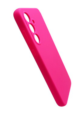 Силіконовий чохол Softy для Samsung S25 barbie pink (rose) Full Camera з мікрофіброю