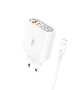 Сетевое зарядное устройство XO L100 36W (18W/1USB+ 2.4A/3 usb) QC 3.0 Micro white