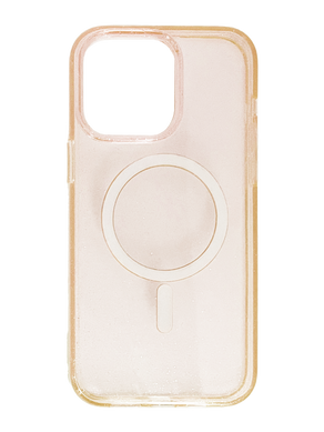 Чехол TPU Galaxy Sparkle MagSafe для iPhone 15 Pro gold+glitter