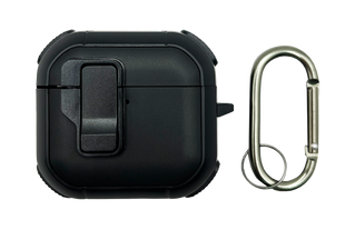 Чохол Pecp for AirPods 4 black + карабін