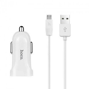 Автомобільний зарядний пристрій HOCO Z2 1USB/1.5A+Micro white