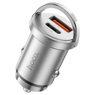 Автомобильное зарядное устройство Hoco NZ10 Handy PD45W+QC3.0 silver