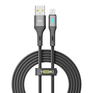 USB кабель YOKI LED YK-LE17 Lightning 2.4A 1.2m black