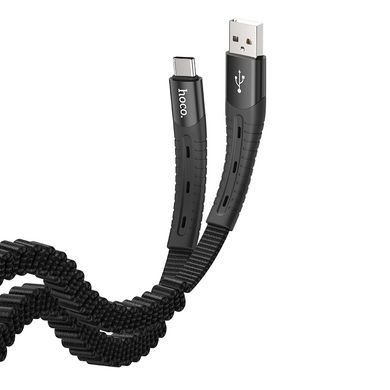 USB кабель HOCO U78 Cotton treasure Type-C 2,4A 0.75m/1,2m Fast charging black