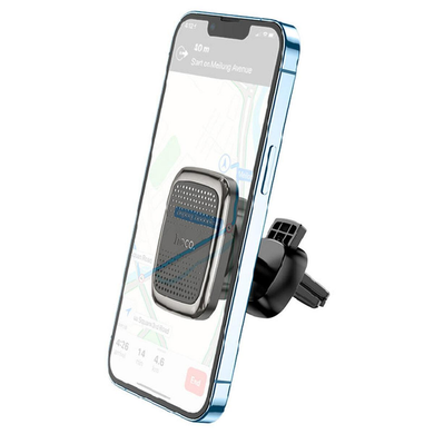 Автотримач Hoco CA106 Air outlet magnetic car holder black metal gray